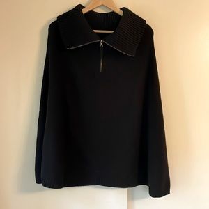 Theory 100% Wool Black Cape